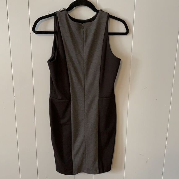 Endless Rose Embellished Neck Charcoal & Black Dress Size Small - Picture 3 of 3